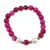 Bratara pe elastic Perle de cultura, bumbi aurii si Agat roz sfere fatetate 8mm
