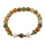 Bratara pe elastic Perle de cultura, bumbi aurii si Agat verde cu galben sfere fatetate 8mm