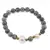 Bratara pe elastic Perle de cultura, bumbi aurii si Jasp earth sfere 8mm