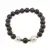 Bratara pe elastic Perle de cultura, bumbi aurii si Obsidian fulg de nea maro sfere 8mm