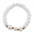 Bratara pe elastic Perle de cultura, bumbi aurii si Onix alb sfere 8mm