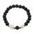 Bratara pe elastic Perle de cultura, bumbi aurii si Onix sfere 8mm