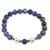 Bratara pe elastic Perle de cultura, bumbi aurii si Sodalit A+ sfere 8mm