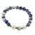 Bratara pe elastic Perle de cultura, bumbi aurii si Sodalit deschis sfere 8mm