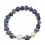 Bratara pe elastic Perle de cultura, bumbi aurii si Sodalit sfere 8mm