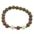 Bratara pe elastic Perle de cultura, bumbi aurii si Unakit sfere 8mm