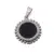 Pandantiv Onix rotund 20mm si montura metal