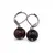 Cercei cu agatatoare Agat negru-maro sfera fatetata 10mm