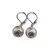 Cercei cu agatatoare Roca vulcanica argintie sfera 10mm