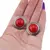 Cercei cu clipsuri Coral rosu in montura argintie - model rotund, 25mm, imagine 3