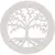 Decoratiune rotunda Copacul Vietii, model perforat alb - 7,5cm