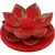 Suport aromaterapie pentru ardere betisoare parfumate, model floare de lotus rosie cu accente aurii - 2,5cm