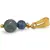 Pandantiv Serafinit sfera 6mm si Lapis lazuli sfera 4mm cu metal auriu