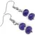 Cercei cu agatatoare Agat mov discuri fatetate 8mm si Zirconiu sfere fatetate 3mm
