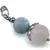 Pandantiv Larimar si Selenit sfere cu element floare, 8-10mm