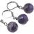 Set cercei si pandantiv Ametist sfere fatetate, 12mm