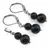 Set cercei si pandantiv Onix negru mat si Obsidian negru sfere, 6-8mm