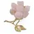 Decoratiune floare aurie cu petale Cuart roz - 8cm, imagine 2