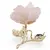 Decoratiune floare aurie cu petale Cuart roz - 8cm
