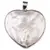 Pandantiv inima din Sidef alb cu montura argintie - 31,5mm