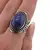 Inel reglabil Lapis Lazuli cu montura argintie, 27mm, imagine 3