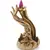 Suport ardere conuri parfumate cascada - backflow, Buddha pe lotus si mana - 14cm