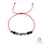 Bratara 7 cristale protectie 6mm snur rosu cu nod si argint 925