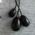 Set 3 Oua Yoni din Obsidian, marimi diferite