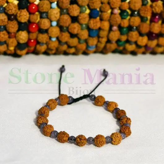 Bratara rudraksha 6mm si ametist 4mm