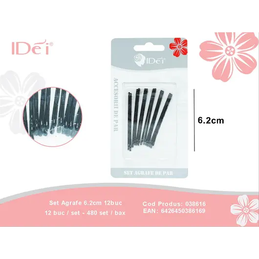 Set Agrafe 6.2cm 12buc 038616