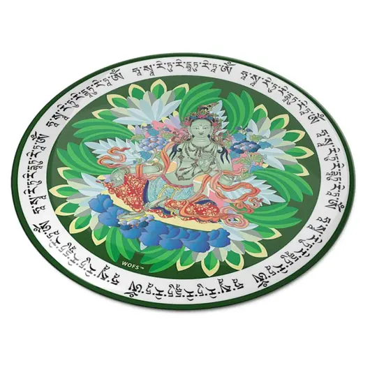 Abtibild sticker Feng Shui 3D cu Tara Verde - 4,5cm