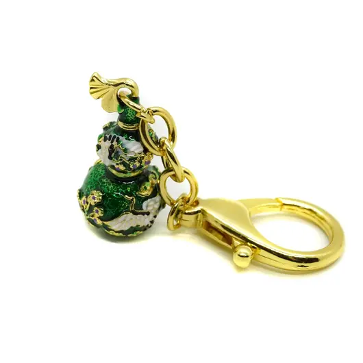 Breloc Feng Shui Amuleta cu Wu lou cu Cocorul Vesel 2022 – Verde, imagine 2