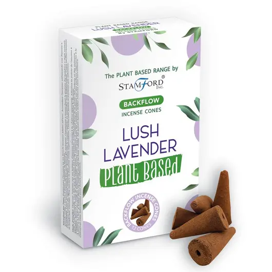 Conuri parfumate pe baza de plante Lush Lavender, 12 bucati, Backflow