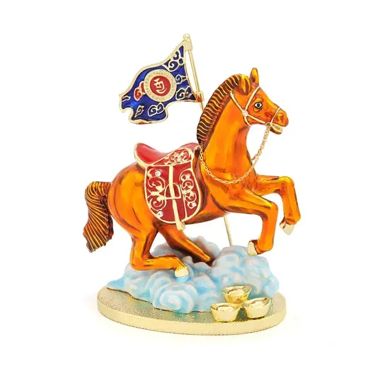 Statueta Feng Shui Calul Celest si Steagul Victoriei