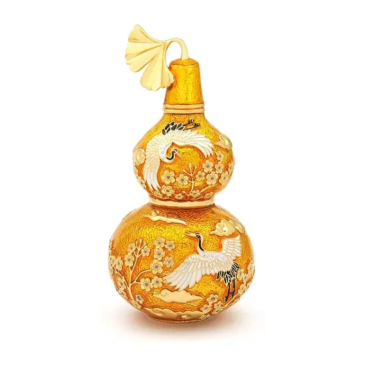 Statueta Feng Shui Wu Lou cu cocor vesel, Galben