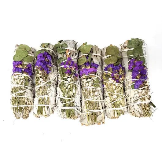 Buchet Salvie Alba, Eucalipt, Sinuata mov si Lavanda 10-12cm
