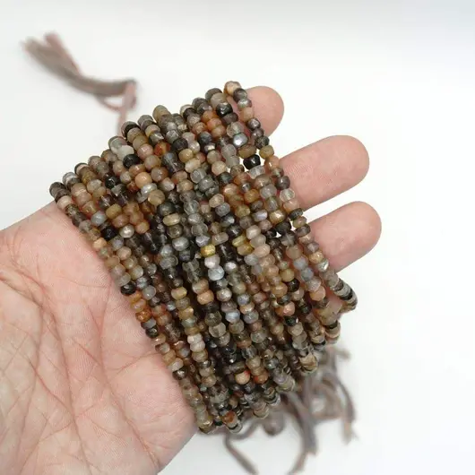 Sirag piatra lunii mix inchis discuri fatetate 3-4mm, 33cm, imagine 3