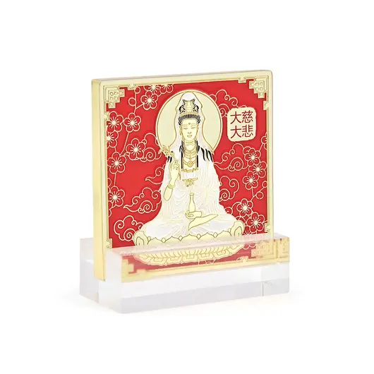Statueta Feng Shui Kuan Yin pe Mantra „Om Mani Padme Hum", imagine 3