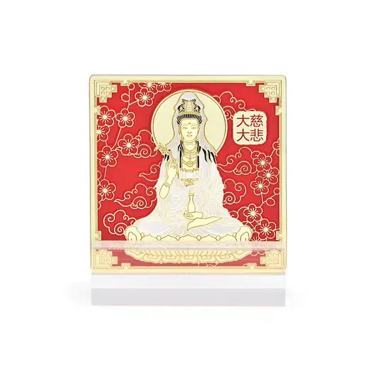 Statueta Feng Shui Kuan Yin pe Mantra „Om Mani Padme Hum"