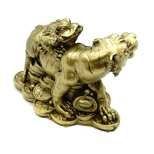 Statueta Feng Shui Tigru cu Broasca raioasa - 10cm, imagine 2