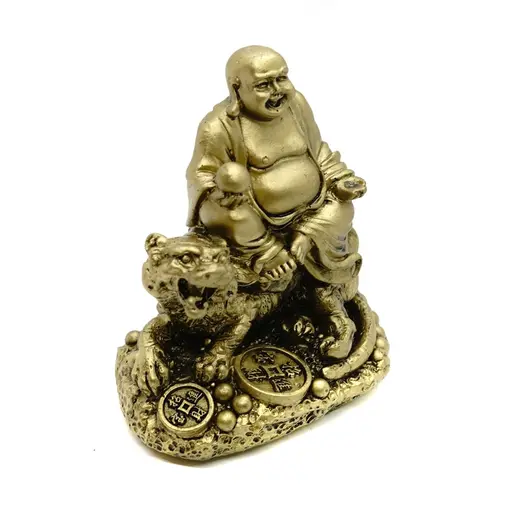 Statueta Feng Shui Tigru cu Buddha vesel - 8cm, imagine 2