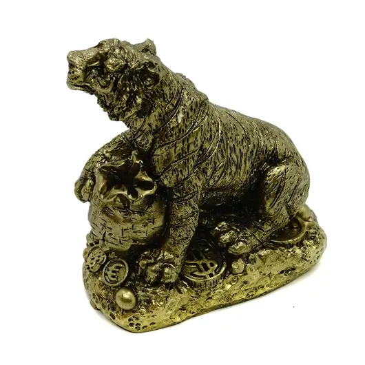 Statueta Feng Shui Tigru cu Sac de bani - 6cm, imagine 2