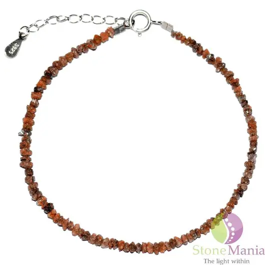 Bratara diamant natural brun 2mm si argint 925