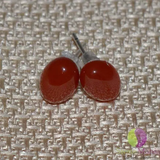 Cercei cu surub carneol oval 8x5mm