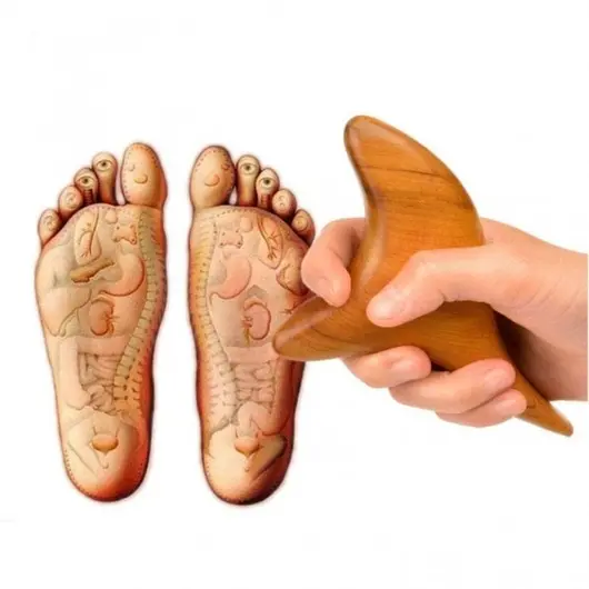 Dispozitiv multifunctional pentru masaj, din lemn, triunghiular, maro - 15cm, imagine 6
