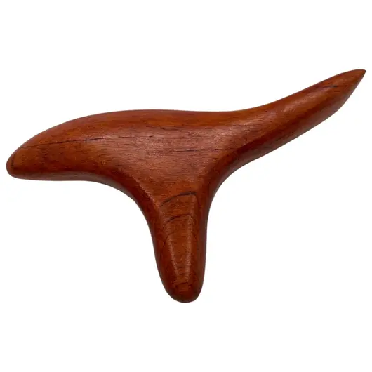 Dispozitiv multifunctional pentru masaj, din lemn, triunghiular, maro - 15cm, imagine 2