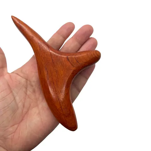 Dispozitiv multifunctional pentru masaj, din lemn, triunghiular, maro - 15cm, imagine 3