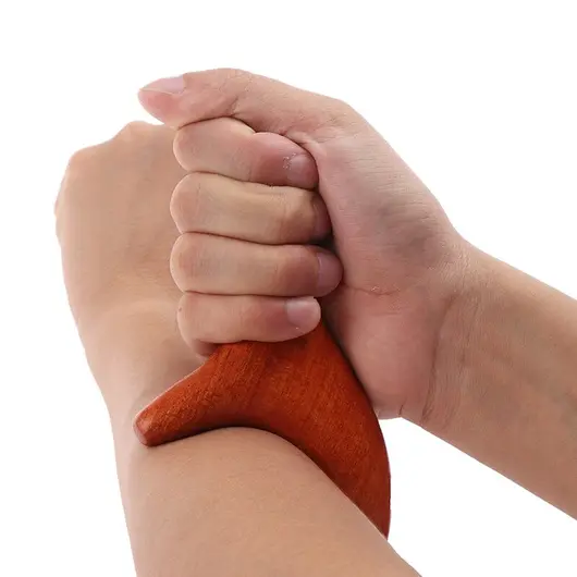 Dispozitiv multifunctional pentru masaj, din lemn, triunghiular, maro - 15cm, imagine 8