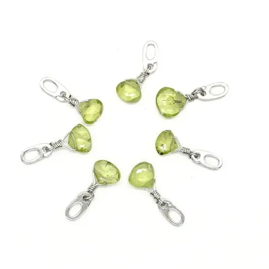 Pandantiv din peridot fatetat cu argint 925, 6-7mm, model 2