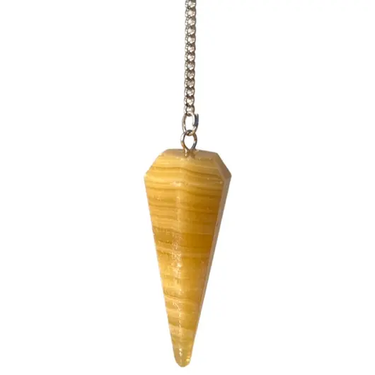 Pendul radiestezie din aragonit galben, 4cm